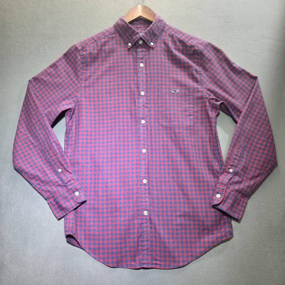 Vineyard Vines by Shep & Ian Men's Red/Blue Classic Fit Tucker Shirt Size Small